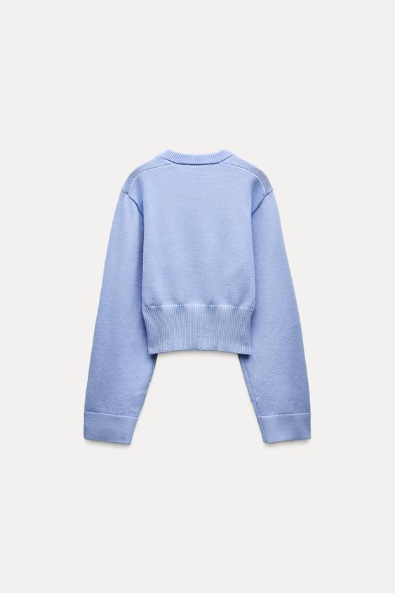 Lena – Cozy Wide-Sleeve – Cropped Knit Sweater