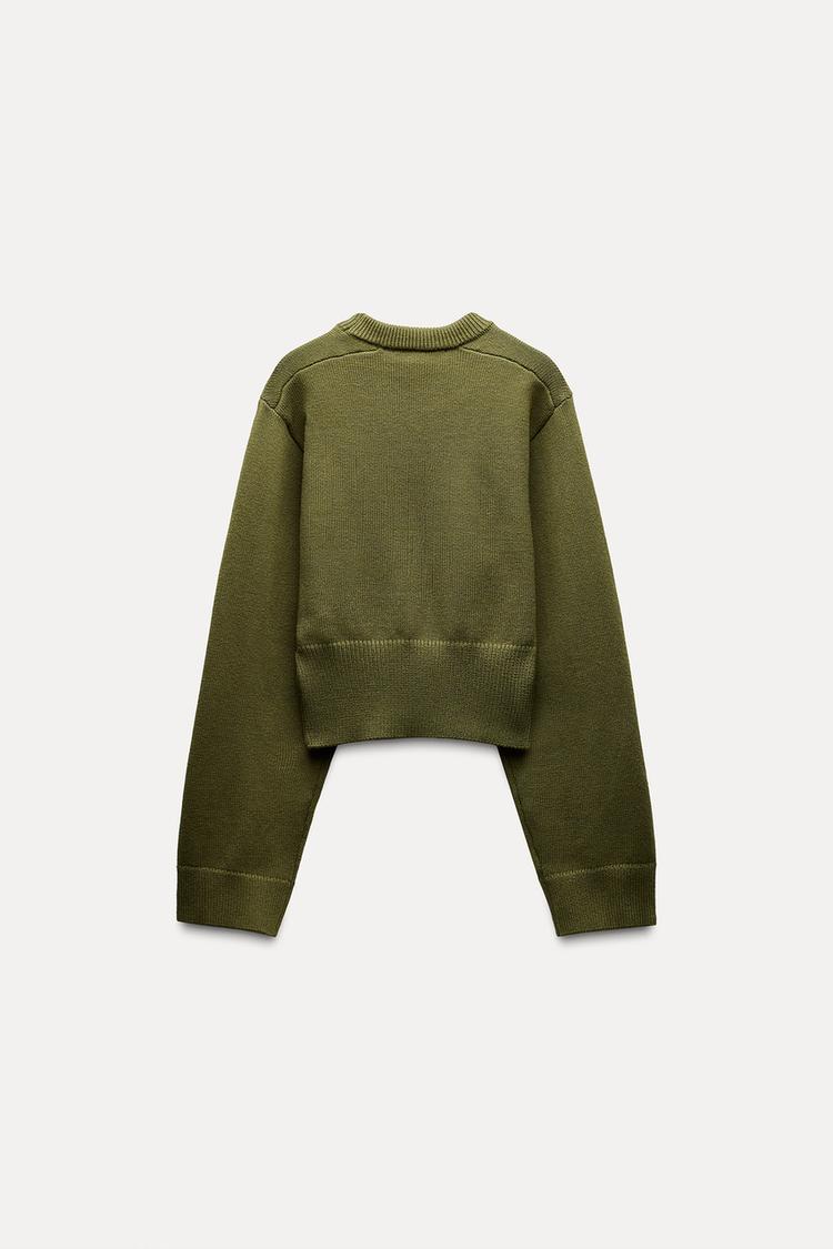 Lena – Cozy Wide-Sleeve – Cropped Knit Sweater