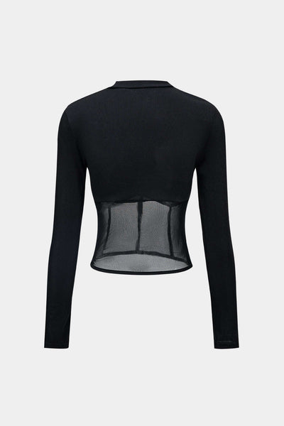 Zanea – Mesh Patchwork – Corset Top