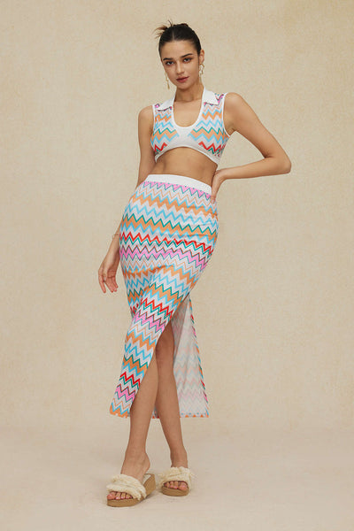 Lilo – Contemporary Contrast – Knit Tank and Maxi Skirt Set