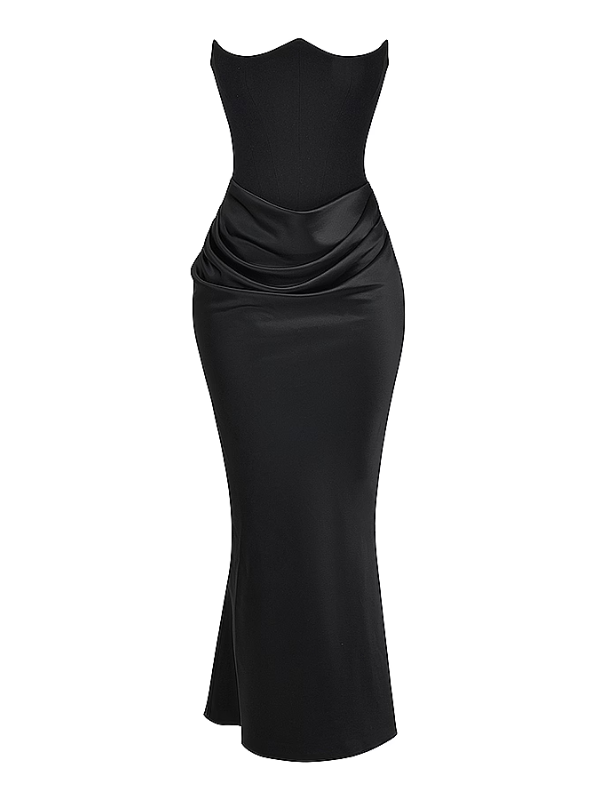 Alika – Elegant Drape Detail – Maxi Dress