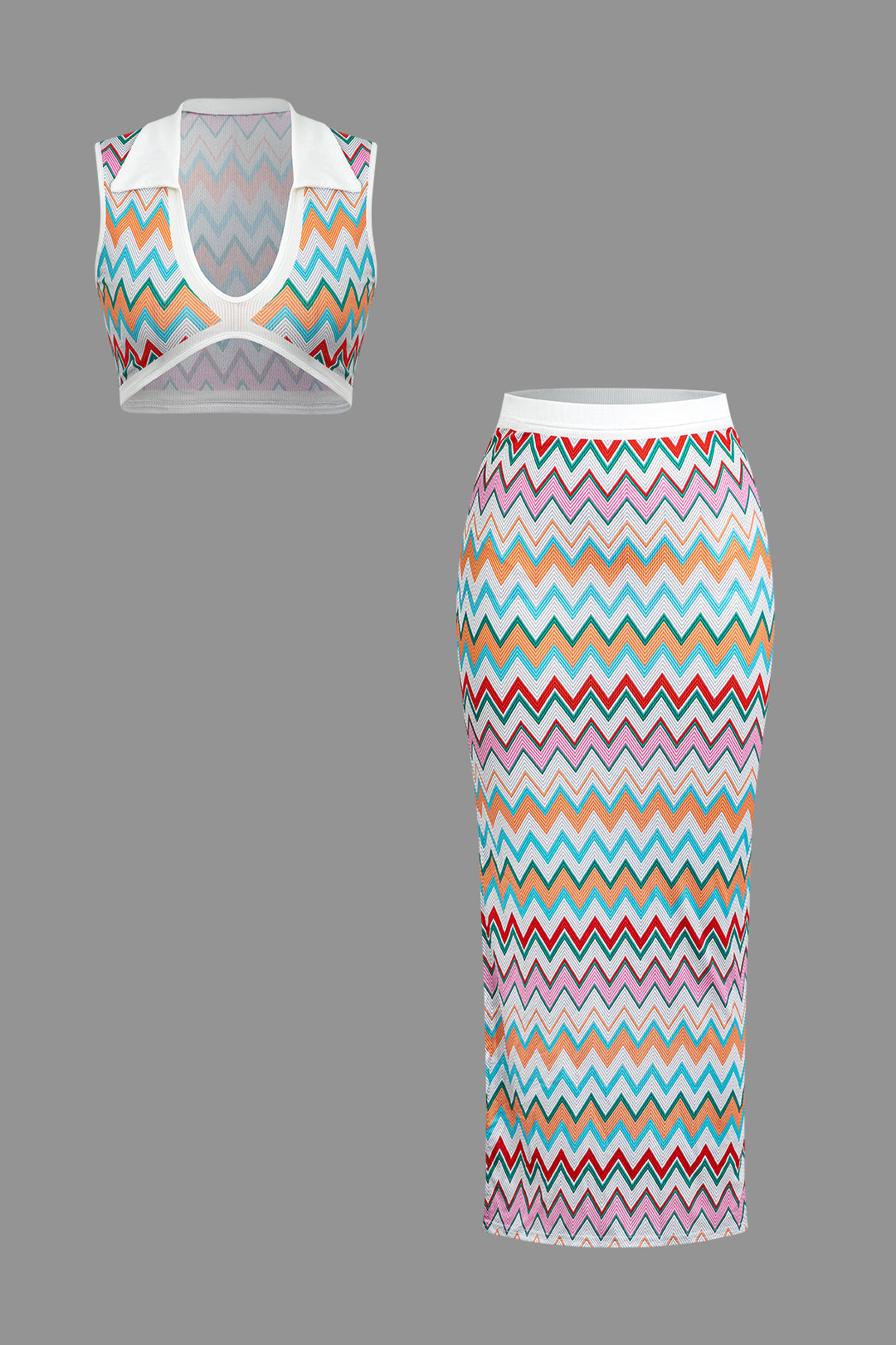 Lilo – Contemporary Contrast – Knit Tank and Maxi Skirt Set