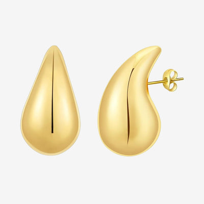 Rue – Elegant Water Drop Design – Gold Earrings