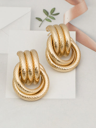 Kyra – Textured Twisted Design – Stud Earrings