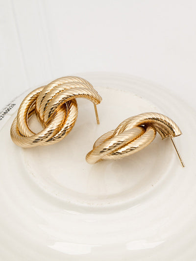 Kyra – Textured Twisted Design – Stud Earrings