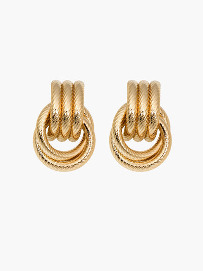 Kyra – Textured Twisted Design – Stud Earrings