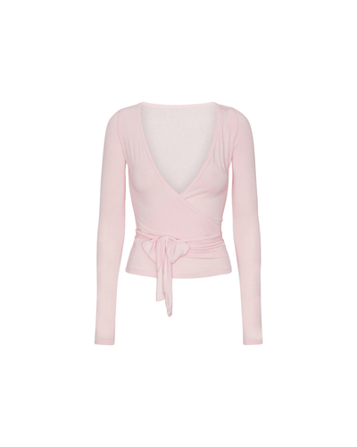 Heather – Elegant Wrap Design – Pink Blouse