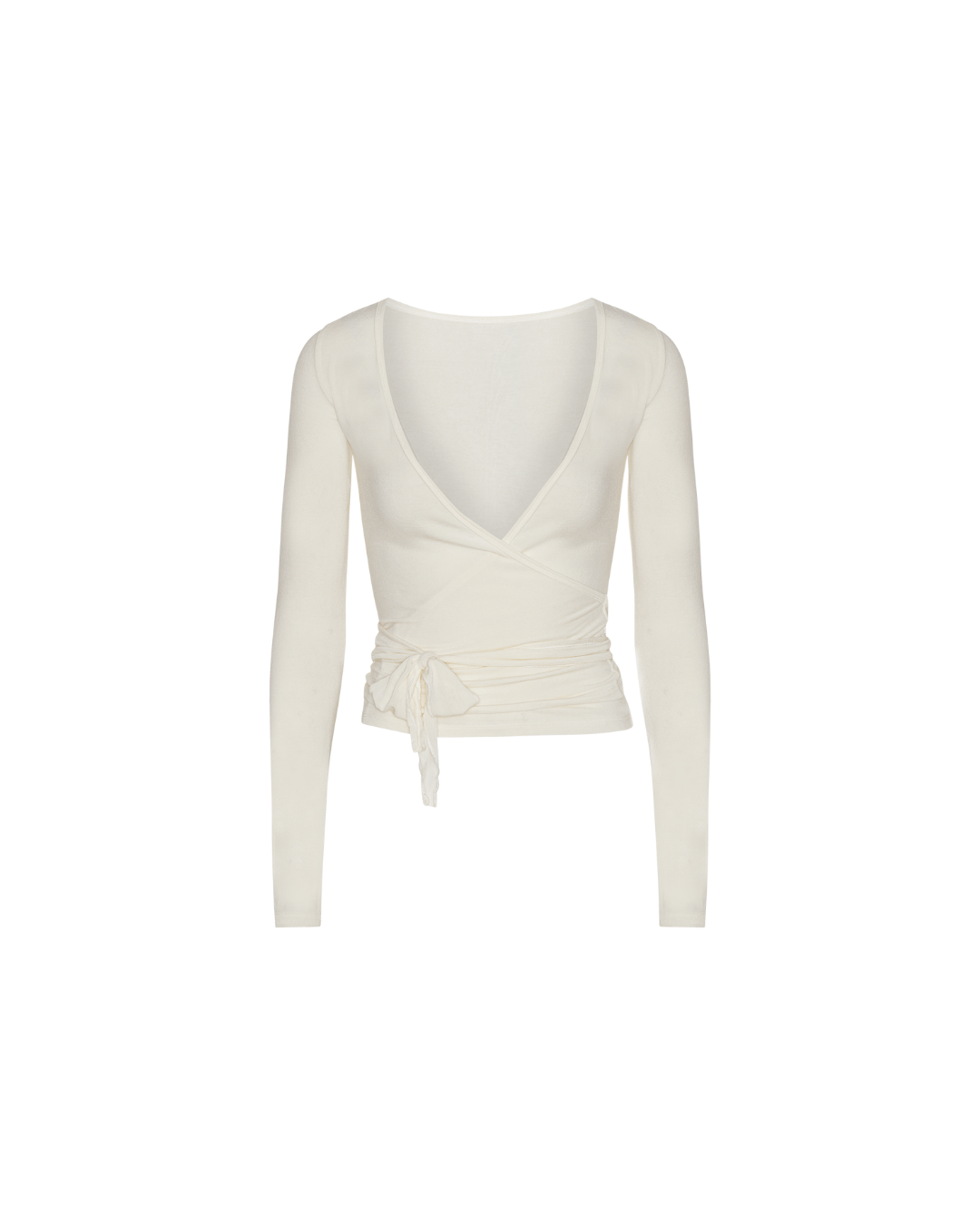 Elara – Elegant Wrap Design – White Blouse