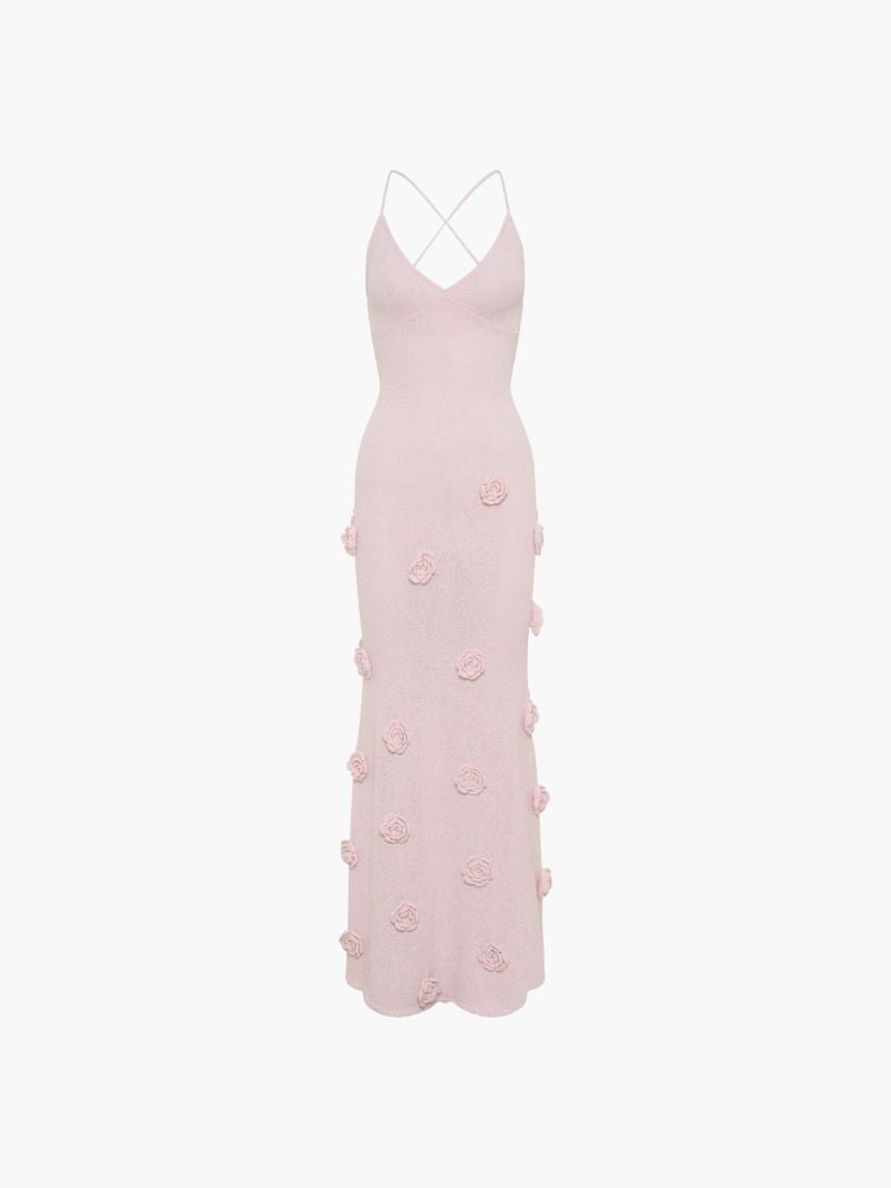 Jade – Sophisticated Floral Crochet – Maxi Dress