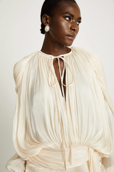 Leonora – Pleated Ruffled Elegance – Mini Dress