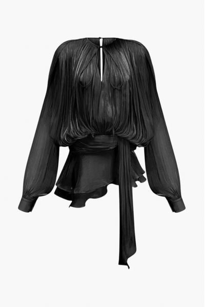 Leonora – Pleated Ruffled Elegance – Mini Dress