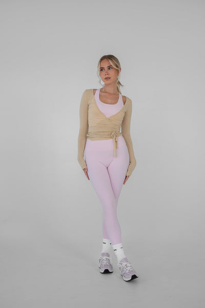 Felice – Elegant Wrap Design – Beige Blouse