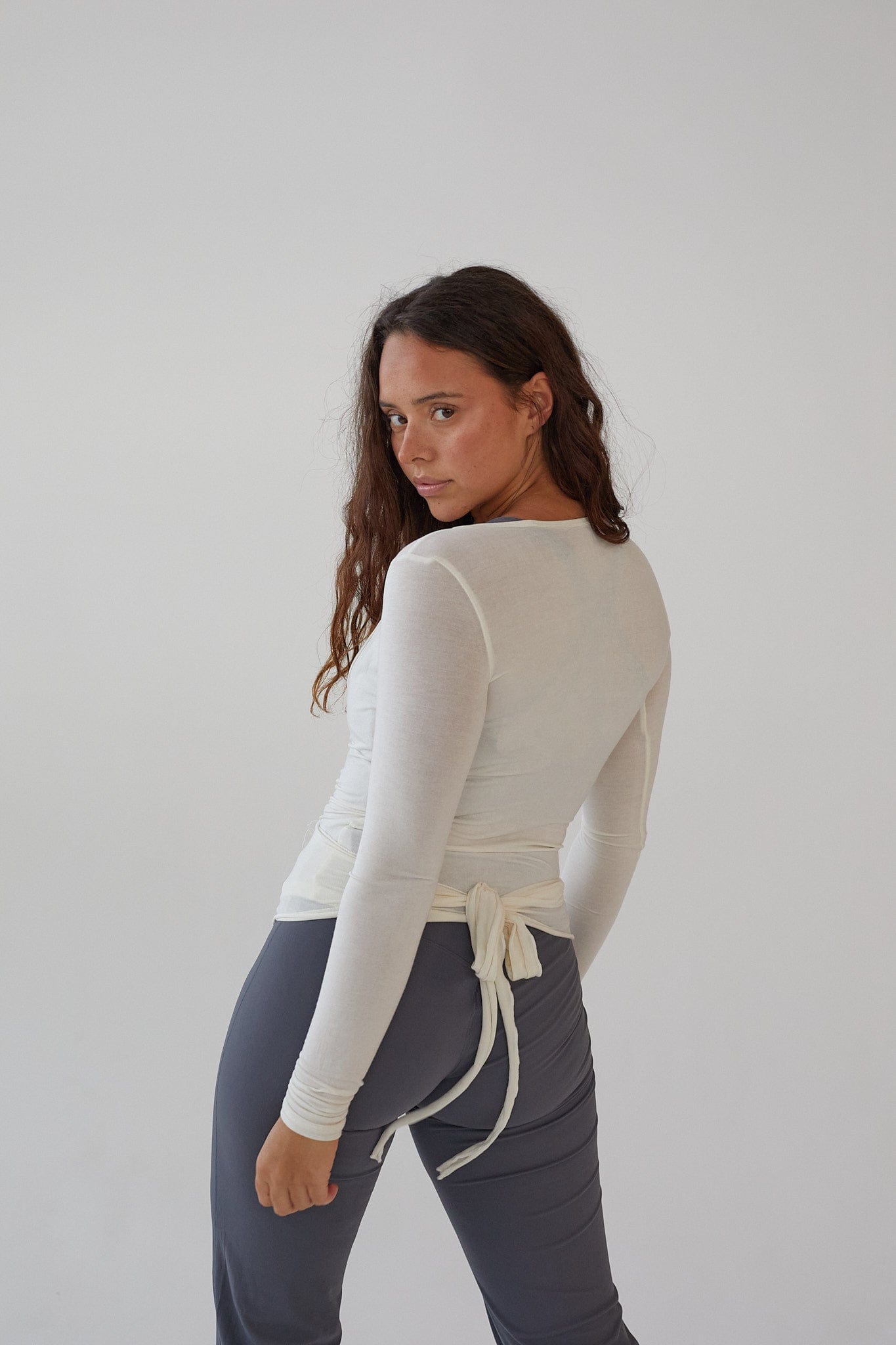 Elara – Elegant Wrap Design – White Blouse