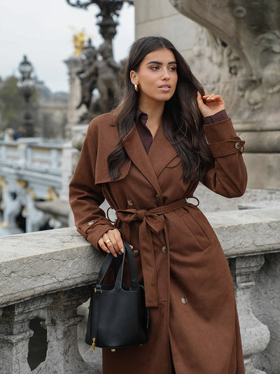 Mira – Luxe Soft-Touch – Faux Suede Trench Coat