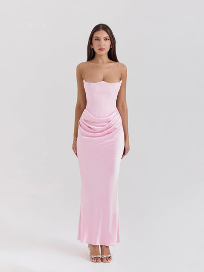 Alika – Elegant Drape Detail – Maxi Dress