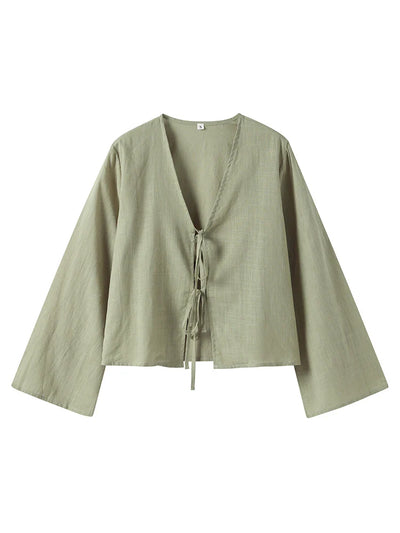 Sola – Linen Lace-Up – Top