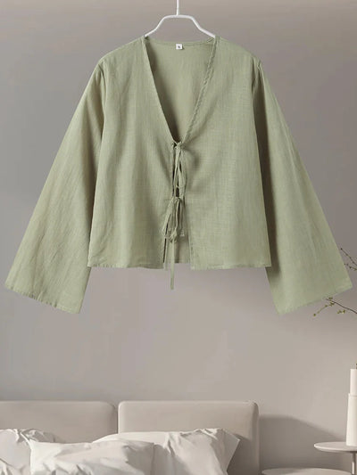 Sola – Linen Lace-Up – Top