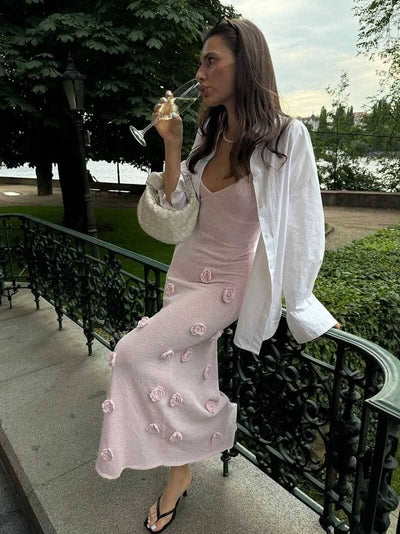 Jade – Sophisticated Floral Crochet – Maxi Dress