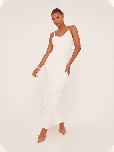Jade – Sophisticated Floral Crochet – Maxi Dress