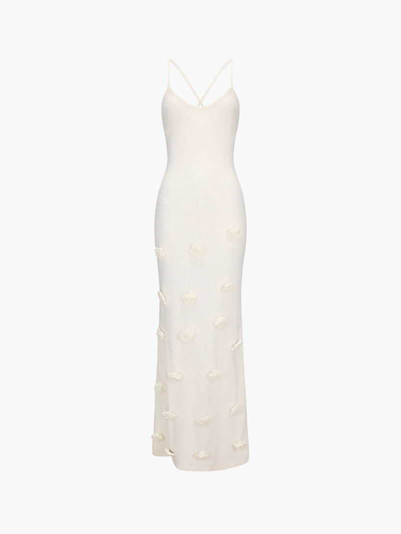 Jade – Sophisticated Floral Crochet – Maxi Dress