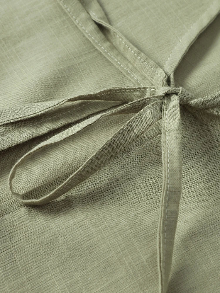 Sola – Linen Lace-Up – Top