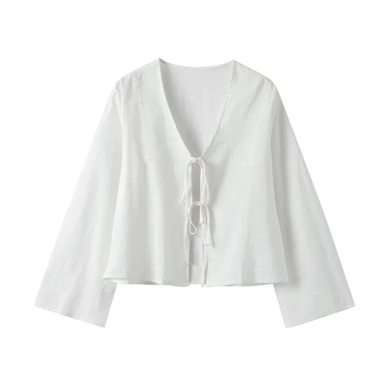 Sola – Linen Lace-Up – Top