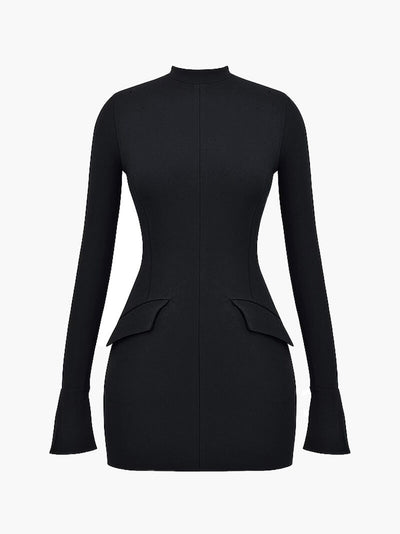 Vanessa – Long Sleeve Bow Detail – Mini Dress