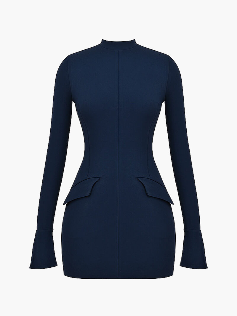 Vanessa – Long Sleeve Bow Detail – Mini Dress