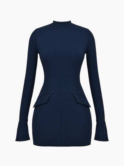 Vanessa – Long Sleeve Bow Detail – Mini Dress