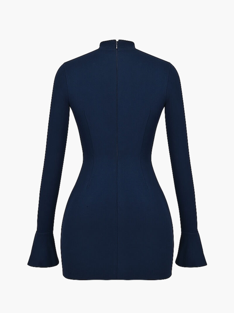 Vanessa – Long Sleeve Bow Detail – Mini Dress