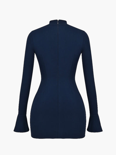 Vanessa – Long Sleeve Bow Detail – Mini Dress