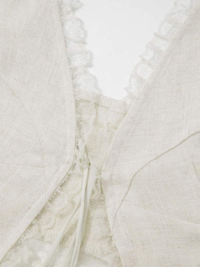 Liora – Feminine Lace Detail – Front-Tie Top