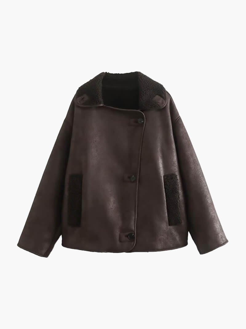 Halle – Modern Elegance – Faux Leather Jacket