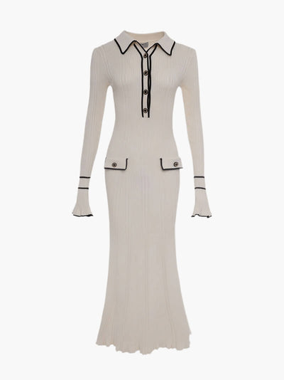 Leonor – Elegant Lace Detailing – Midi Dress
