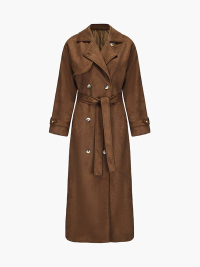 Mira – Luxe Soft-Touch – Faux Suede Trench Coat