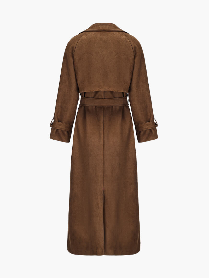 Mira – Luxe Soft-Touch – Faux Suede Trench Coat