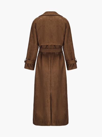 Mira – Luxe Soft-Touch – Faux Suede Trench Coat