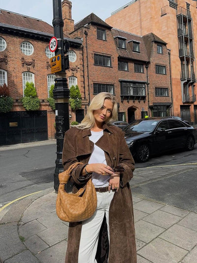 Mira – Luxe Soft-Touch – Faux Suede Trench Coat
