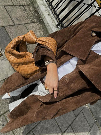 Mira – Luxe Soft-Touch – Faux Suede Trench Coat