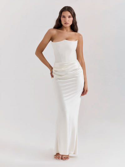 Alika – Elegant Drape Detail – Maxi Dress