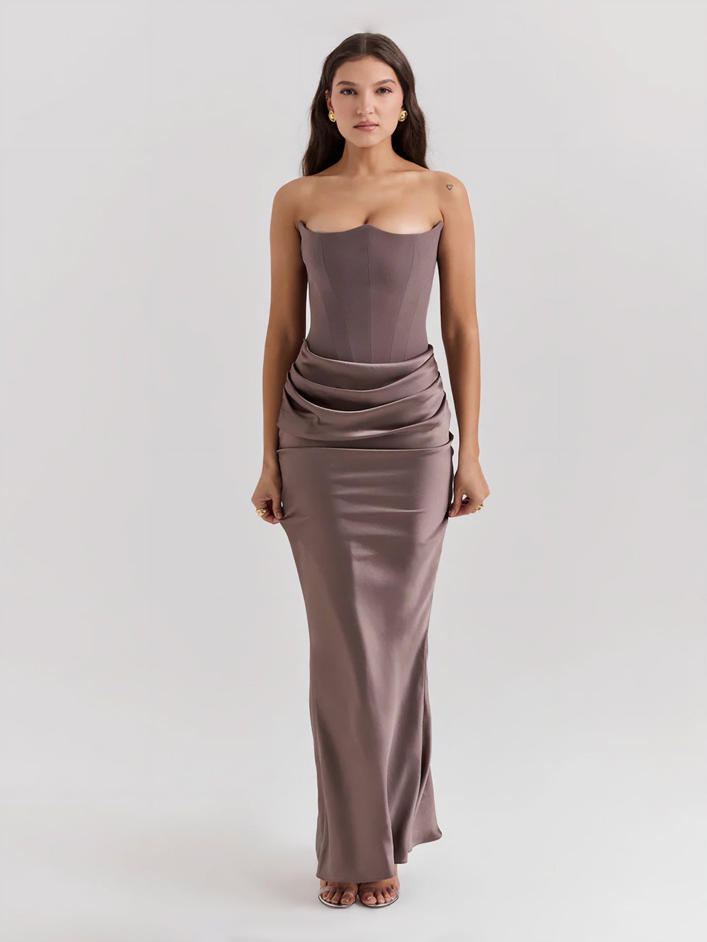 Alika – Elegant Drape Detail – Maxi Dress