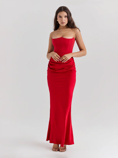 Alika – Elegant Drape Detail – Maxi Dress