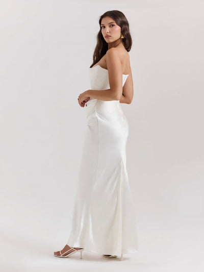 Alika – Elegant Drape Detail – Maxi Dress