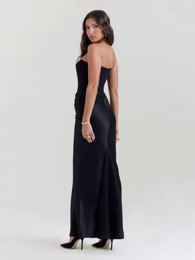 Alika – Elegant Drape Detail – Maxi Dress
