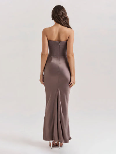 Alika – Elegant Drape Detail – Maxi Dress