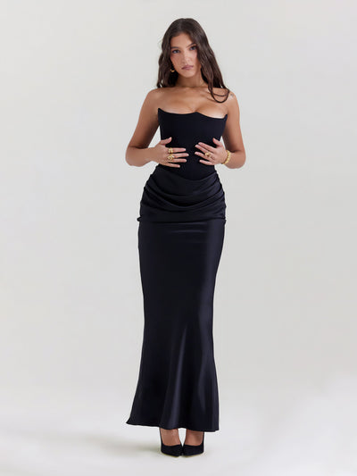 Alika – Elegant Drape Detail – Maxi Dress