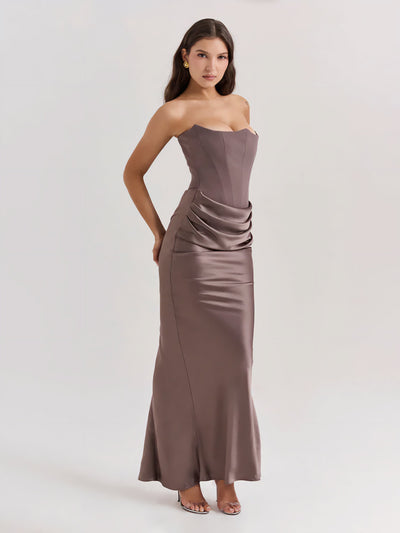 Alika – Elegant Drape Detail – Maxi Dress