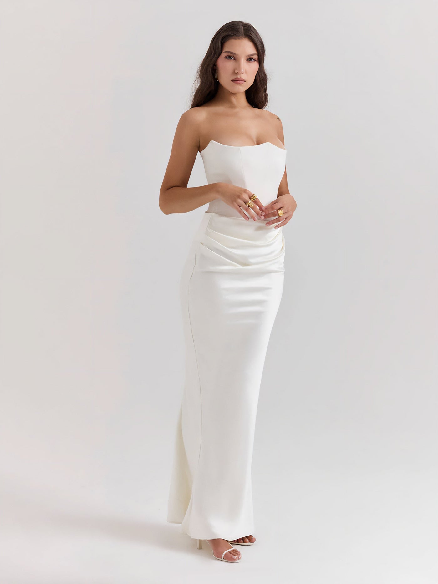 Alika – Elegant Drape Detail – Maxi Dress