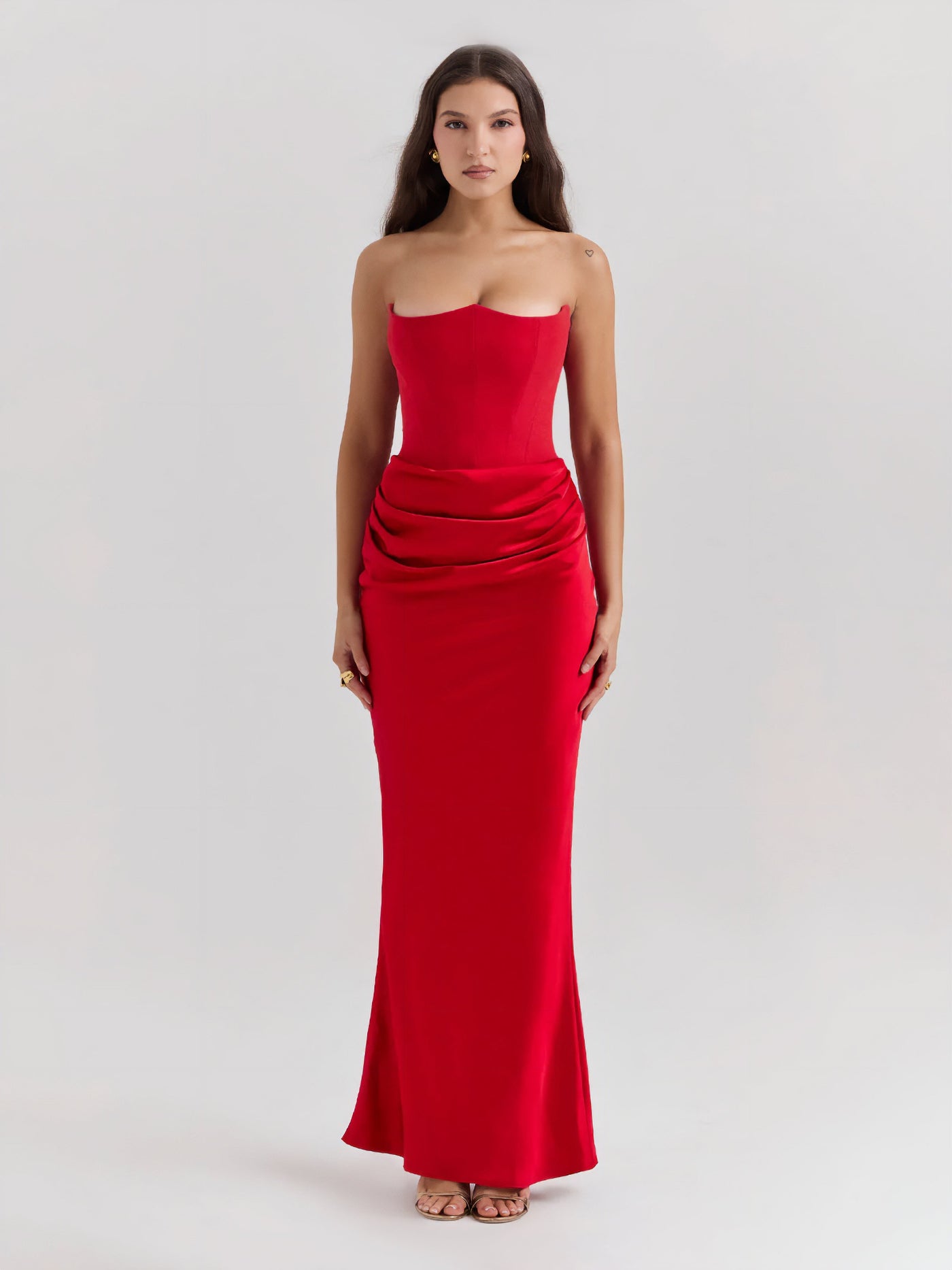 Alika – Elegant Drape Detail – Maxi Dress