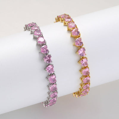 Lila – Heart-Shaped Elegance – Tennis Bracelet